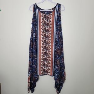 Highness Floral Asymmetrical Sleeveless Dress Size M